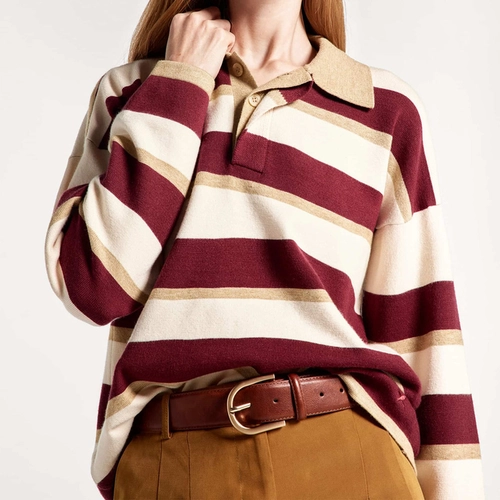 CAMISA POLO MANGA LONGA EM TRICO FIO TINTO K6P0