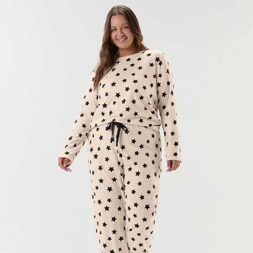 PIJAMA FEMININO MANGA LONGA COM CALCA PLUS SIZE 2020109