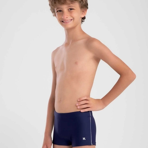 SUNGA BOXER INFANTIL LISA COM VIVO LATERAL 310.07