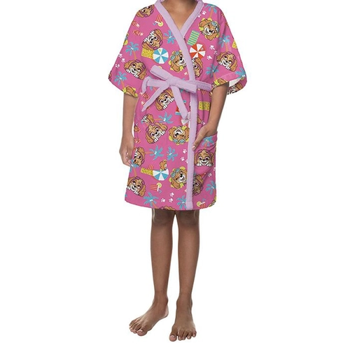 ROUPAO AVELUDADO INFANTIL QUIMONO ESTAMPADO PATRULHA CANINA MENINA