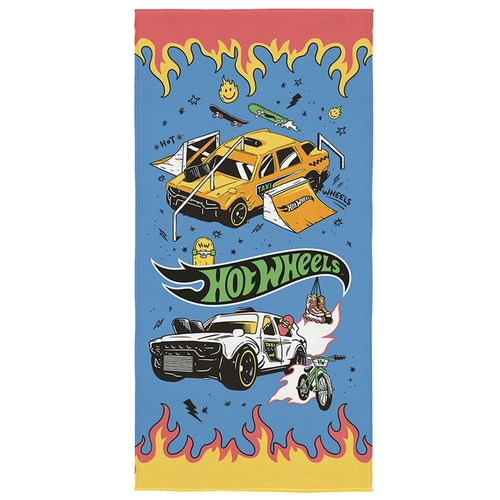 TOALHA AVELUDADA ESTAMPADA INFANTIL HOT WHEELS