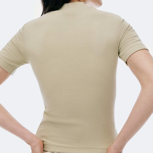 BLUSA BASICA FEMININA GOLA ALTA EM RIBANA CANELADA 4EZV