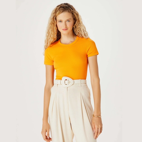 BLUSA BASICA FEMININA CROPPED EM RIBANA CANELADA 4F8L
