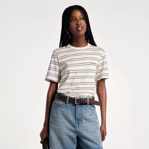 CAMISETA FEMININA MANGA CURTA LISTRADA