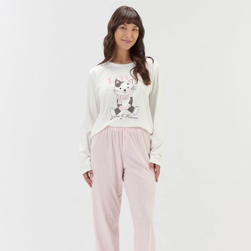 PIJAMA FEMININO MANGA LONGA COM CALÇA 2011227