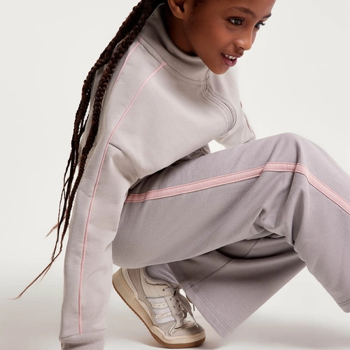 CALCA WIDE LEG INFANTIL MENINA EM MOLETOM 5E7A