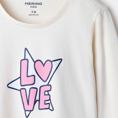 BLUSA INFANTIL MENINA MANGA LONGA SLIM COM ESTAMPA 5GA3