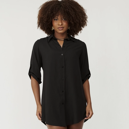 CHEMISE CURTA PRETA REFLEXO