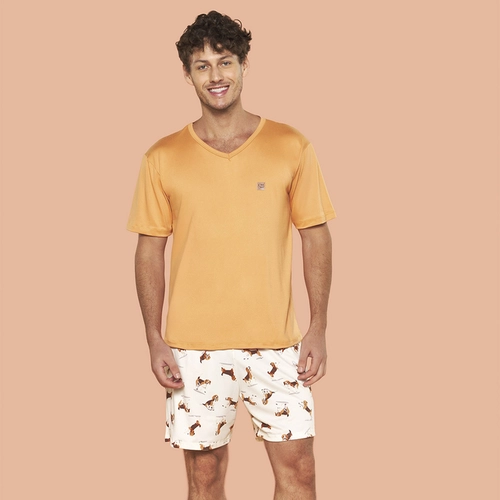 PIJAMA CURTO BEAGLE MASCULINO ADULTO 130330