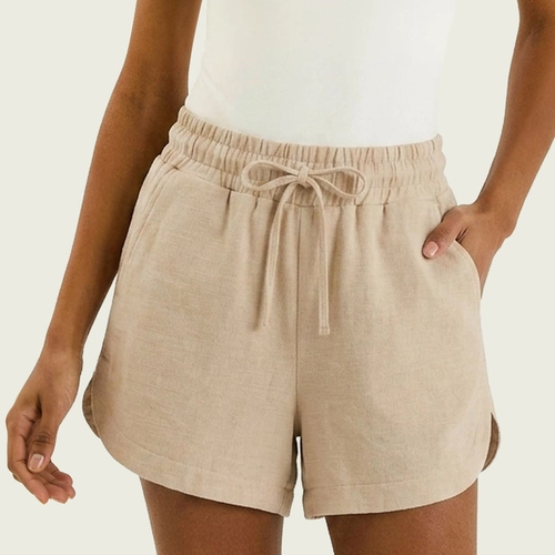 SHORTS FEMININO RETO TEXTURIZADO 07G8