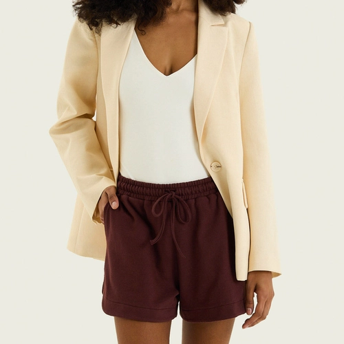 SHORTS FEMININO RETO TEXTURIZADO 07G8