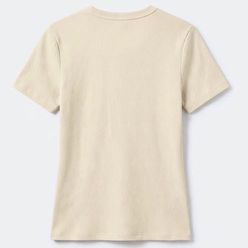 BLUSA FEMININA MANGA CURTA SLIM EM RIBANA 4H31