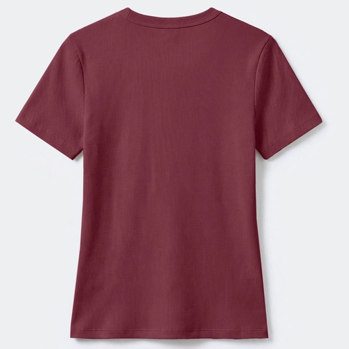BLUSA FEMININA MANGA CURTA SLIM EM RIBANA 4H31